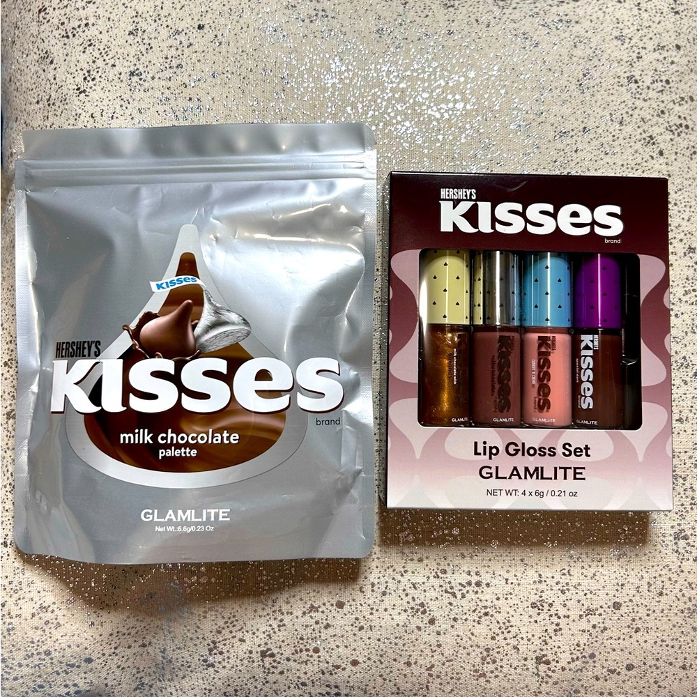 Glamlite sealed Hershey palette and lipgloss set